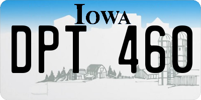 IA license plate DPT460