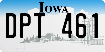 IA license plate DPT461