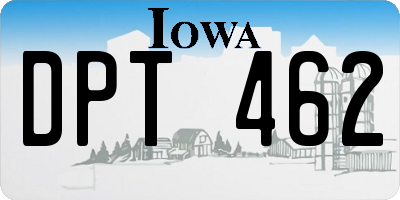 IA license plate DPT462