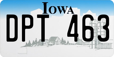 IA license plate DPT463