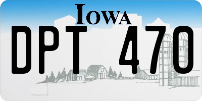 IA license plate DPT470