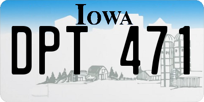 IA license plate DPT471