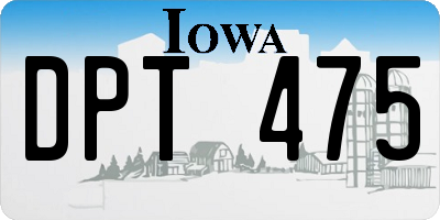 IA license plate DPT475