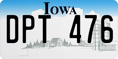 IA license plate DPT476