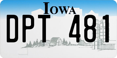 IA license plate DPT481