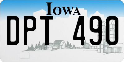 IA license plate DPT490