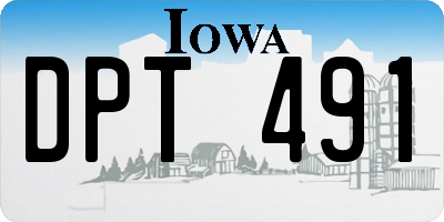 IA license plate DPT491