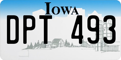 IA license plate DPT493