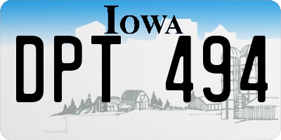IA license plate DPT494