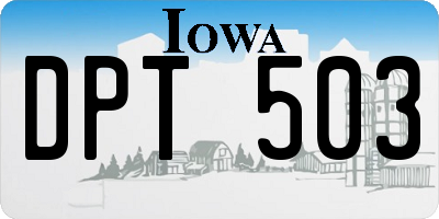 IA license plate DPT503