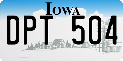 IA license plate DPT504