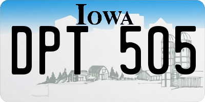 IA license plate DPT505