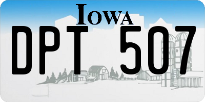 IA license plate DPT507