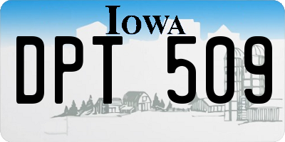 IA license plate DPT509