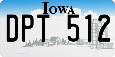 IA license plate DPT512