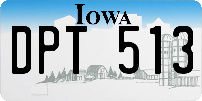 IA license plate DPT513