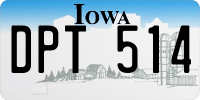 IA license plate DPT514