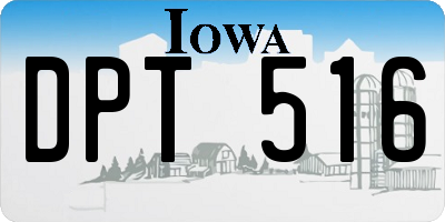 IA license plate DPT516