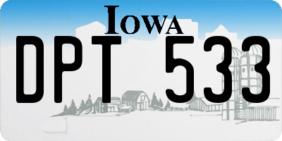 IA license plate DPT533