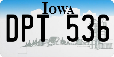 IA license plate DPT536