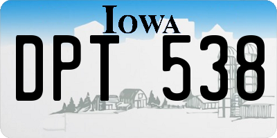 IA license plate DPT538