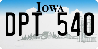 IA license plate DPT540