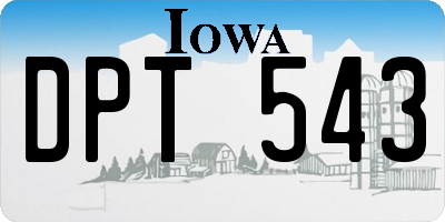 IA license plate DPT543
