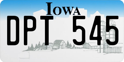 IA license plate DPT545