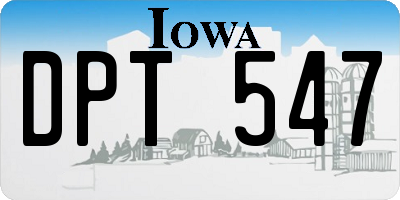 IA license plate DPT547