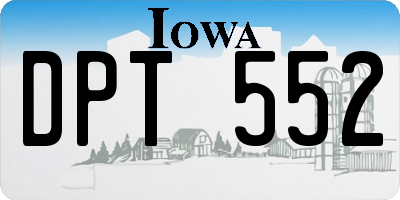 IA license plate DPT552