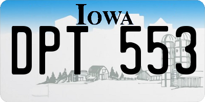 IA license plate DPT553