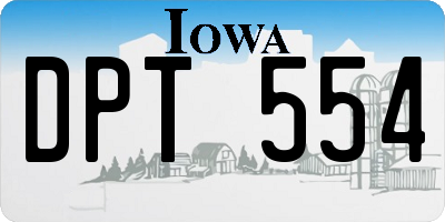 IA license plate DPT554
