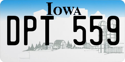 IA license plate DPT559