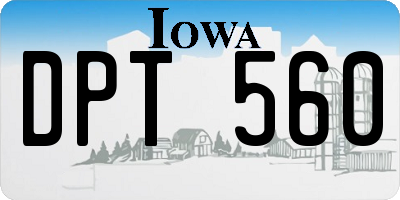 IA license plate DPT560