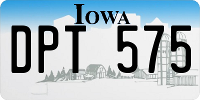 IA license plate DPT575