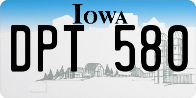IA license plate DPT580
