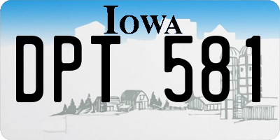IA license plate DPT581