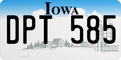 IA license plate DPT585