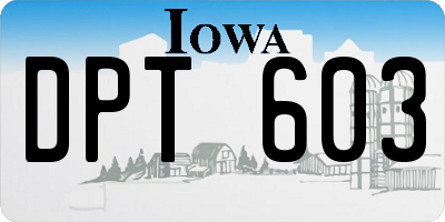 IA license plate DPT603