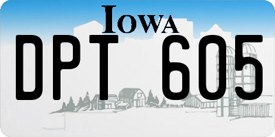 IA license plate DPT605