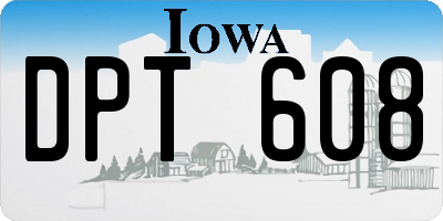 IA license plate DPT608