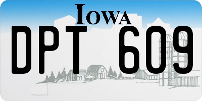 IA license plate DPT609
