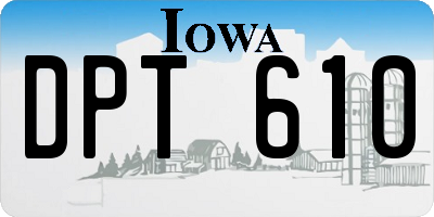 IA license plate DPT610