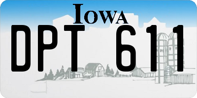 IA license plate DPT611