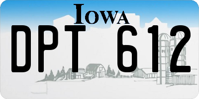 IA license plate DPT612