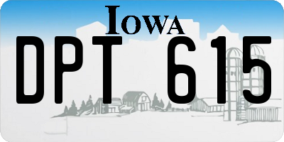 IA license plate DPT615