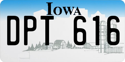 IA license plate DPT616