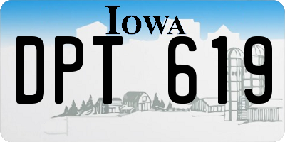 IA license plate DPT619