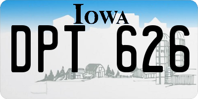 IA license plate DPT626