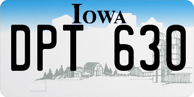 IA license plate DPT630